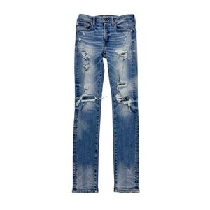American Eagle Mens Ripped Distressed Stretchy Skinny Jeans Blue Size 31